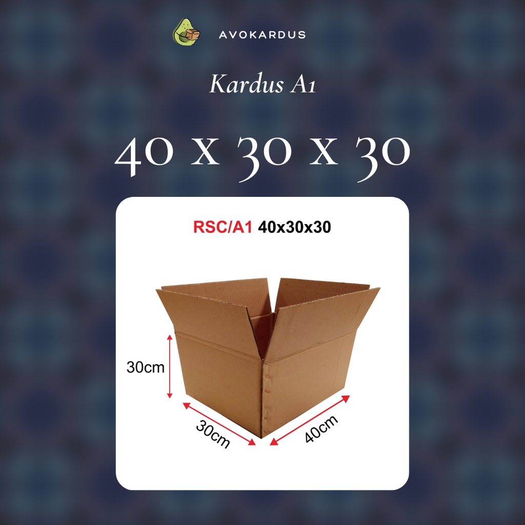

Kardus / Box / Karton / Packing / Packaging / Kotak / Dus RSC / A1 – 40 x 30 x 30 B-Flute