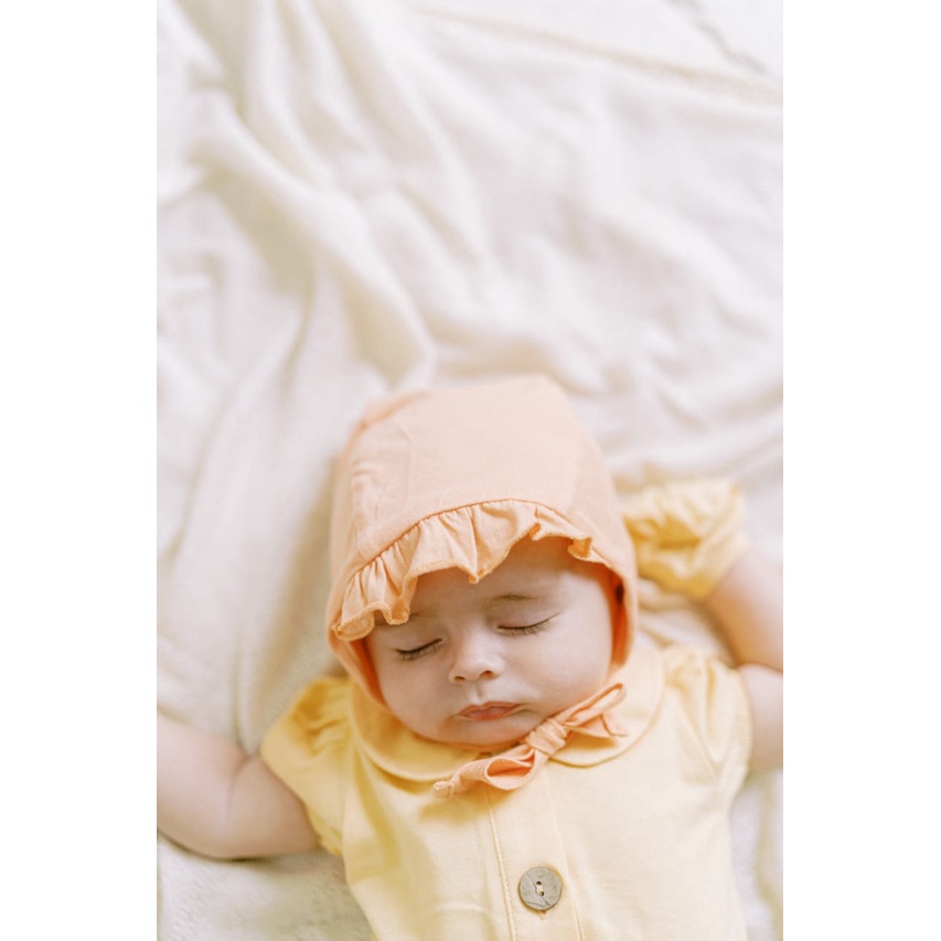 BOHOPANNA Bonnet Ruffle Hat Color Topi Bayi Warna Polos