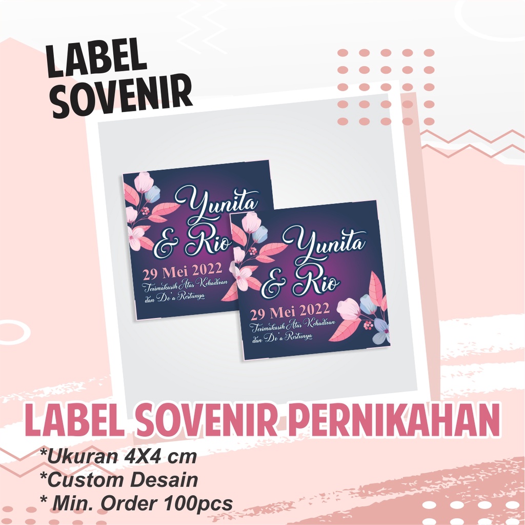 

LABEL SOUVENIR PERNIKAHAN / HANGTAG SOVENIR 50Pcs