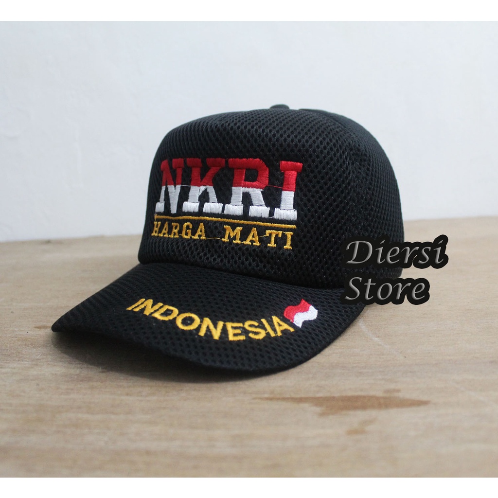 DIERSI STORE TOPI DOUBLE MESH BORDIR NKRI HARGA MATI / TOPI BORDIR NKRI