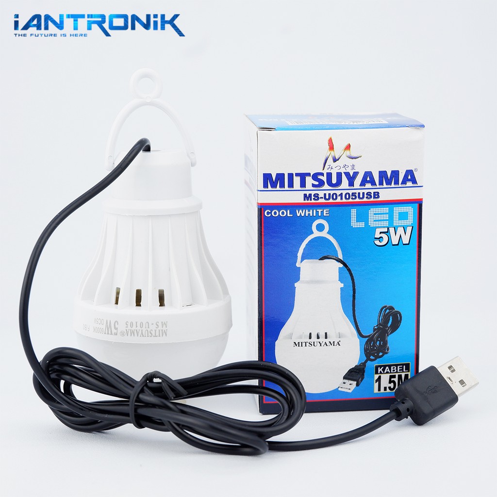Bohlam USB 5 Watt LED Lampu Emergency Lamp / Kabel 1.5 Meter Mitsuyama