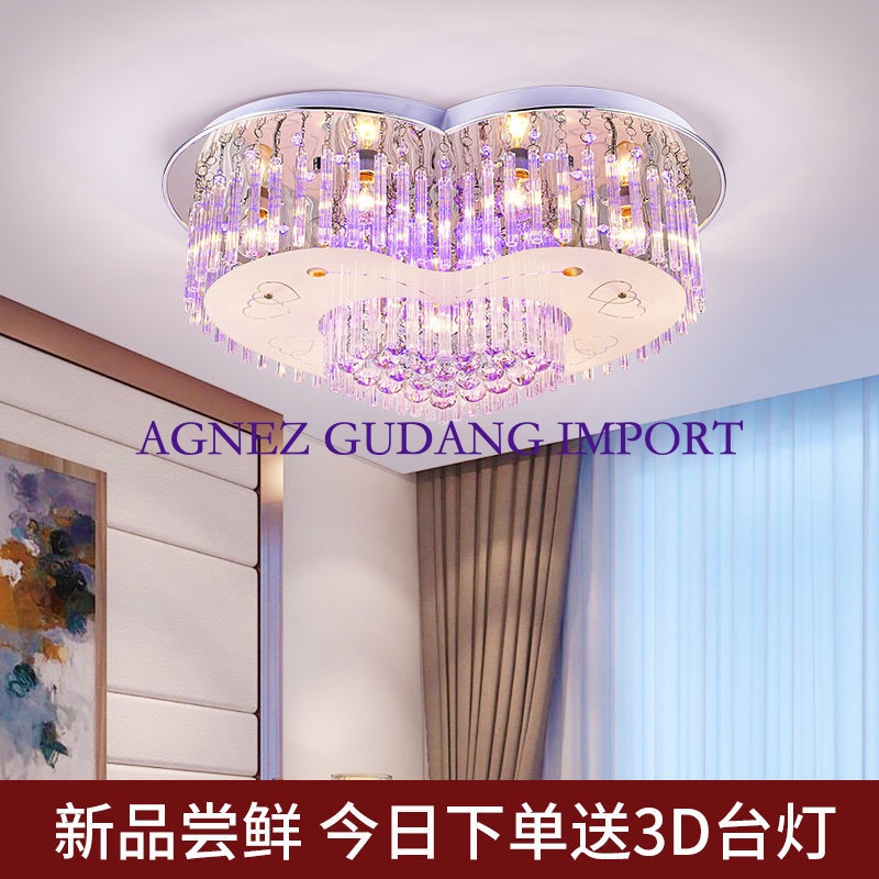 Kristal Kamar Tidur Lampu  Romantis Berbentuk Hati LED Bluetooth Lampu Langit Musik