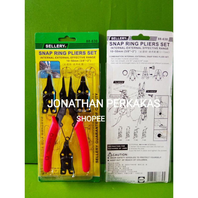 tang snap ring sellery snap ring plier set sellery combination int&ext snap ring plier