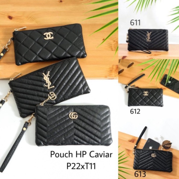 Unik Tas Dompet Pouch Clutch Hp Caviar Wanita Branded Limited
