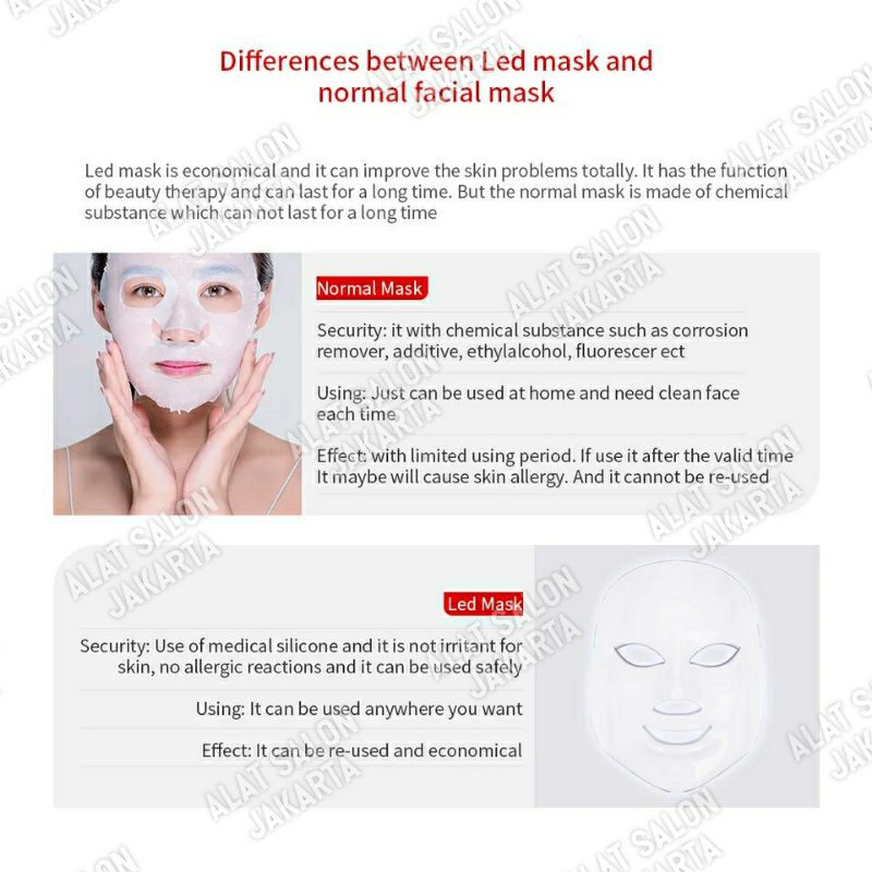 Alat kecantikan PhotonDynamicTherapy PDT mask 7 warna 7 in 1