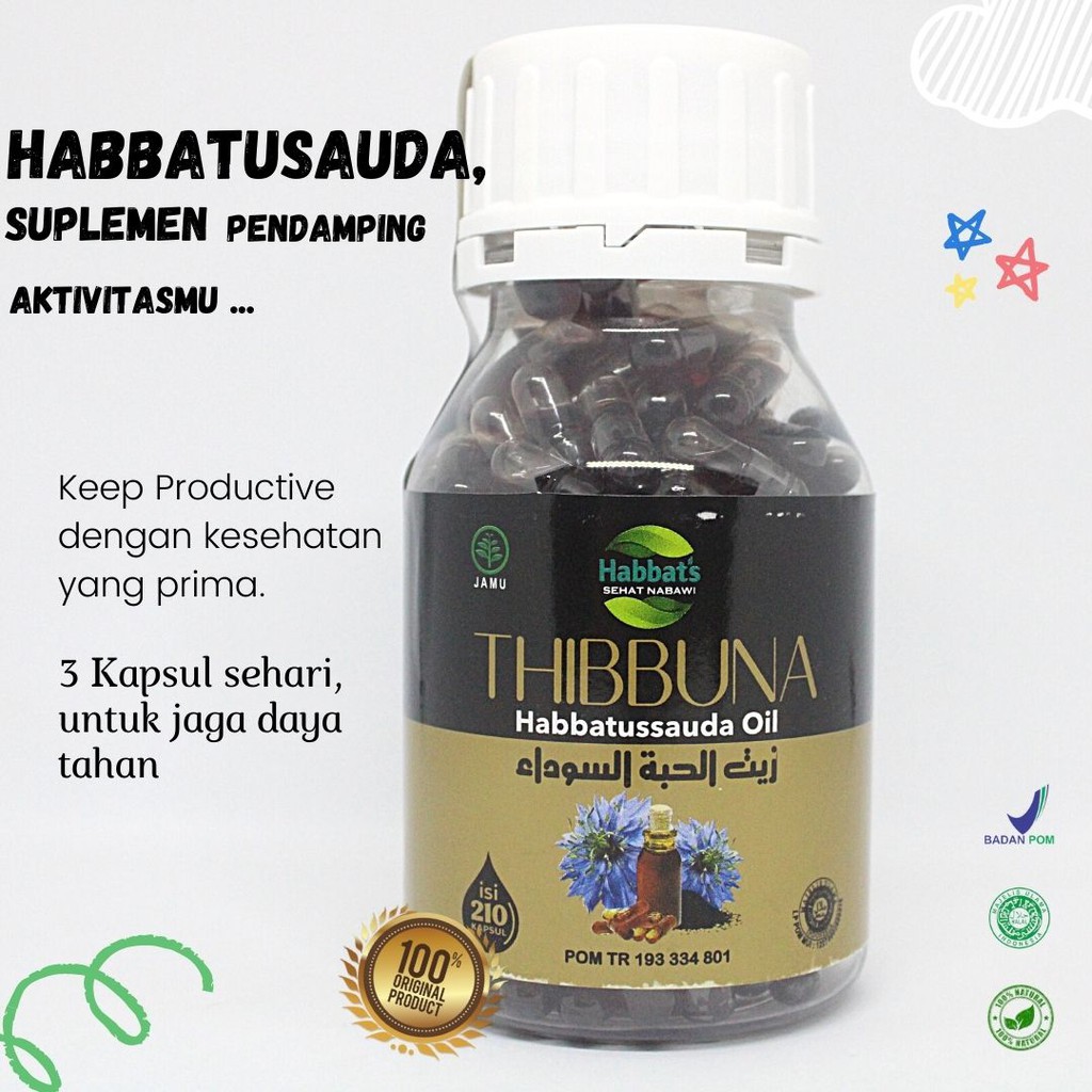Thibbuna Habbatussauda oil Habbatusauda Habbatussaudah oil Thibbuna 210 kapsul Thibbuna 100 kapsul