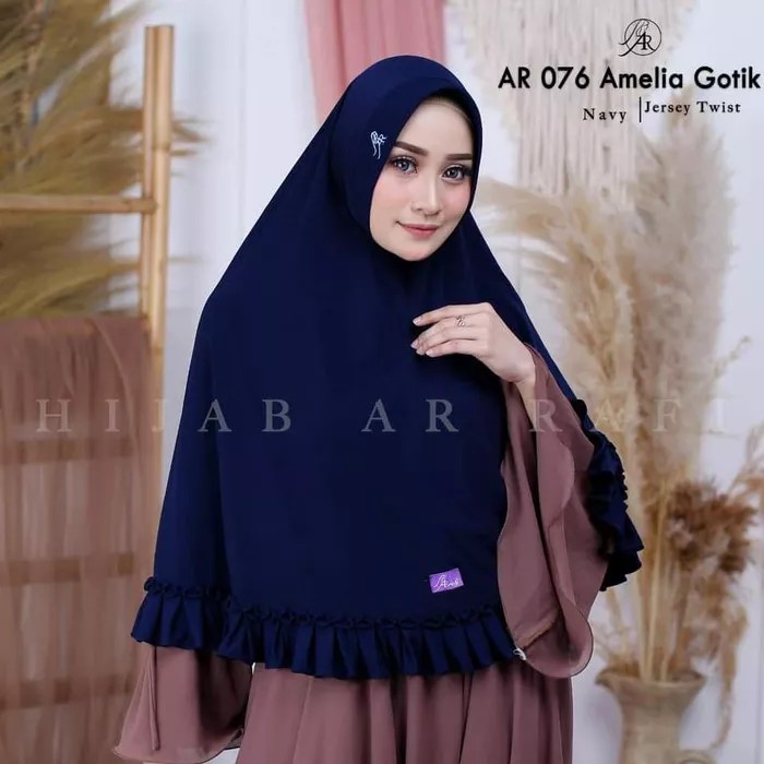 Hijab Ar Rafi AR076 Navy Amelia gotik new