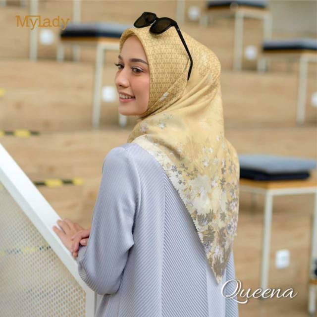 Jilbab My lady Hijab Original Queena Kerudung Segi Empat Motif Premium Mylady Segiempat Terbaru