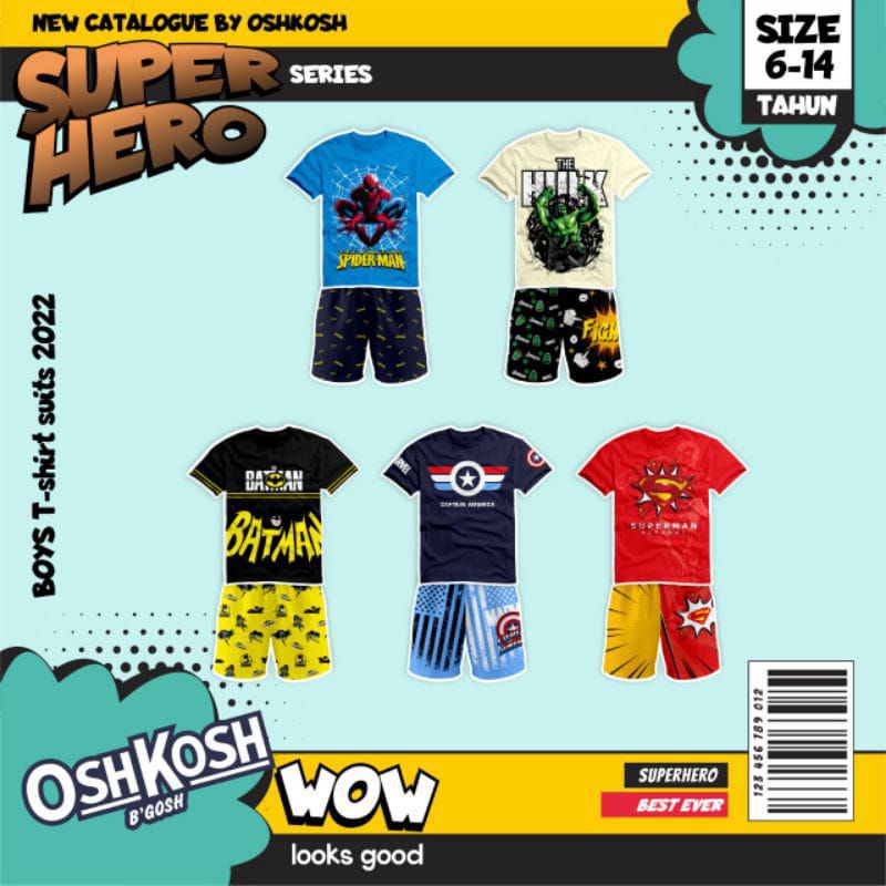 Setelan Anak Laki Laki OshKosh edisi Super Hero
