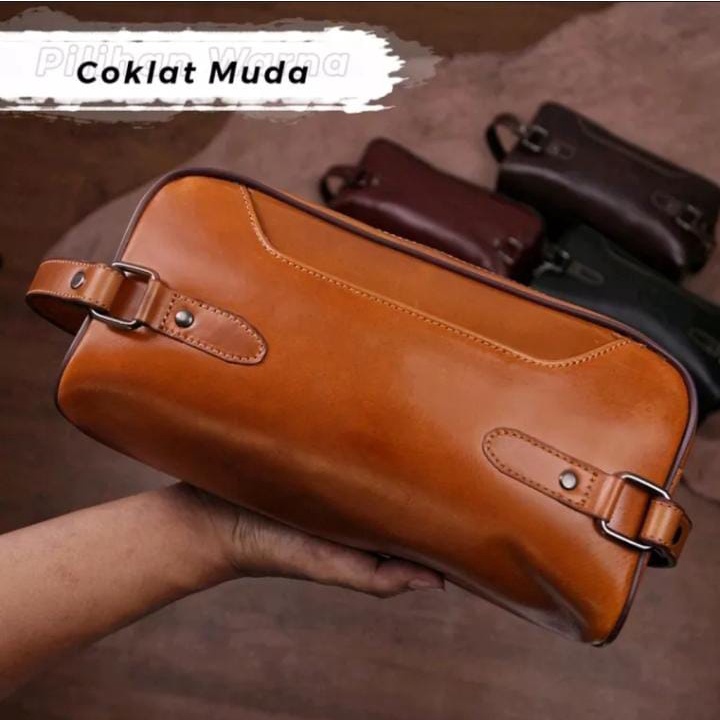 Handbag Pouch Pria Wanita Terbaru Clutch Dompet Pria Wanita Tas Tangan Fashion Kasual Tahan Air Kulit Kualitas Tinggi Bisa COD