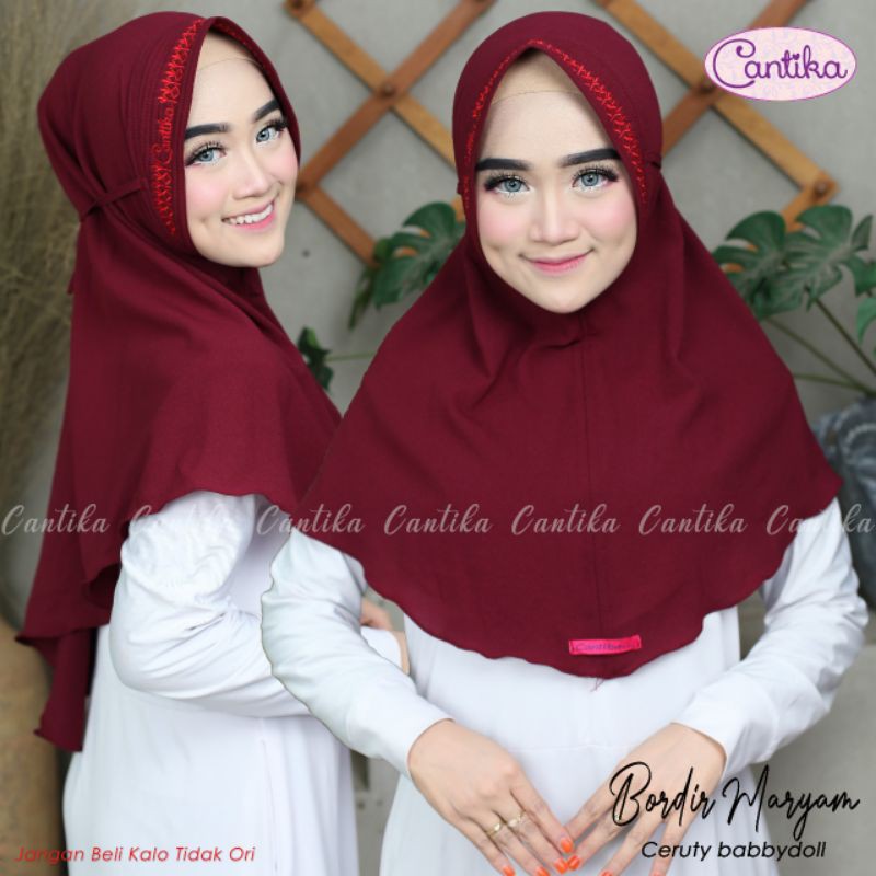Jilbab Khimar Instan Simpel Bordir Maryam Ori Cantika