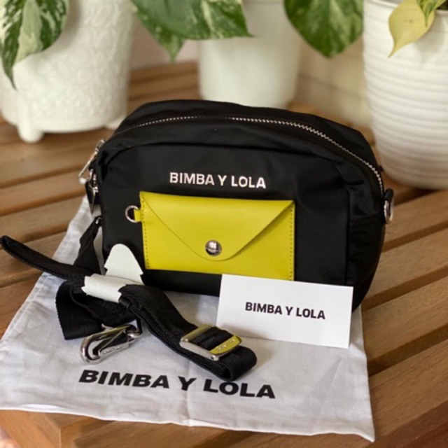 READY STOCK Bimba Y Lola tas selempang authentic parasut small pocket leather kuning yellow