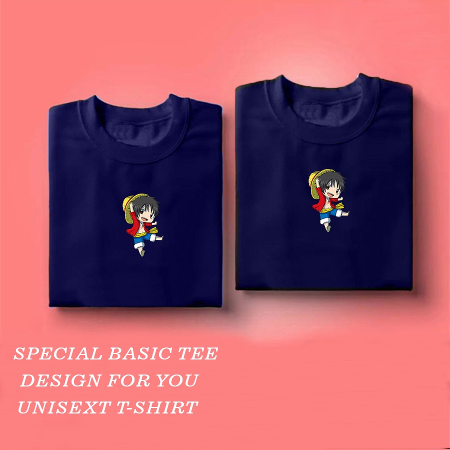 Kaos Pria Luffy mugiwara Baju oblong dewasa Kaos lengan pendek