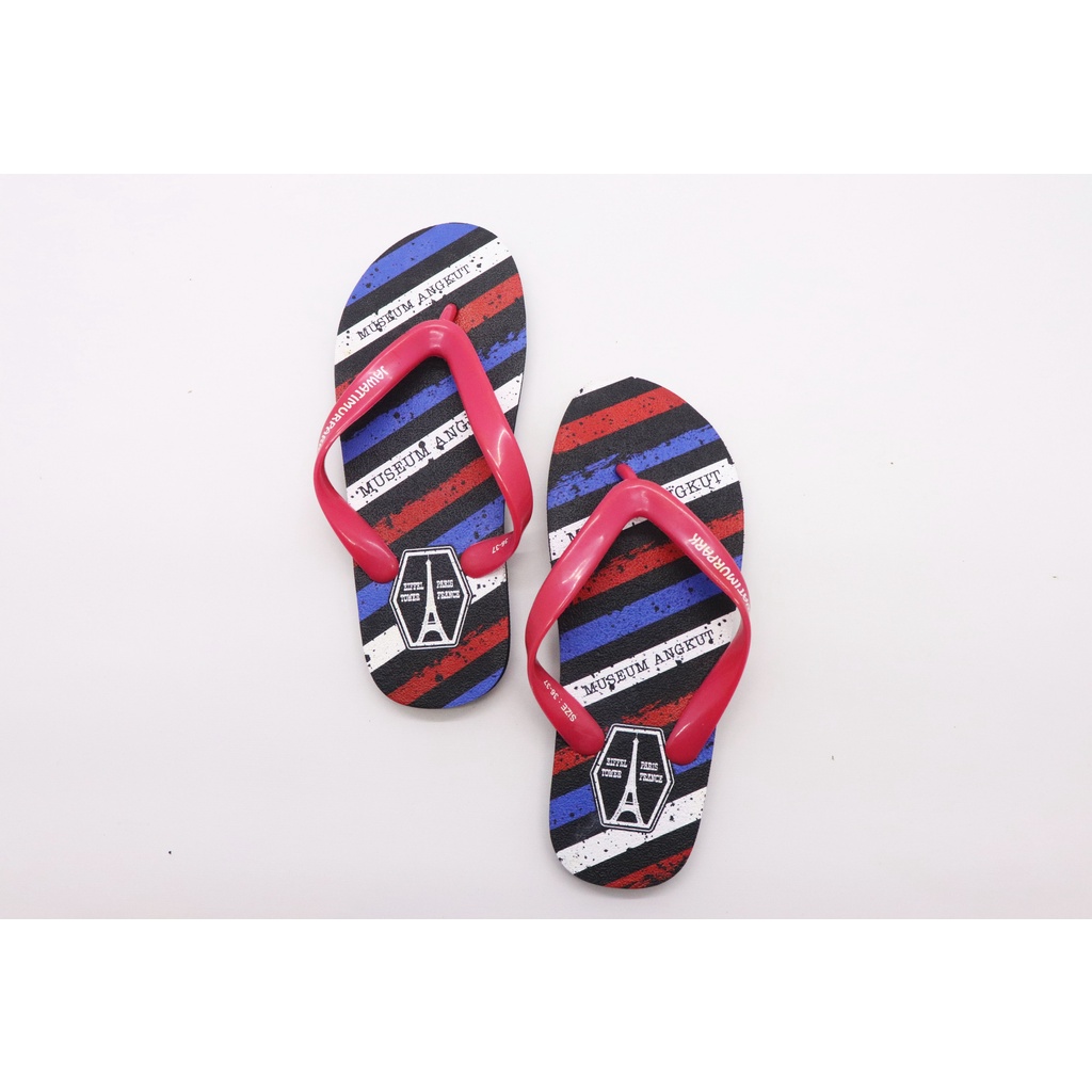 JTP Souvenir - Sandal Jepit Karet Unisex Eiffel Paris, Museum Angkut+