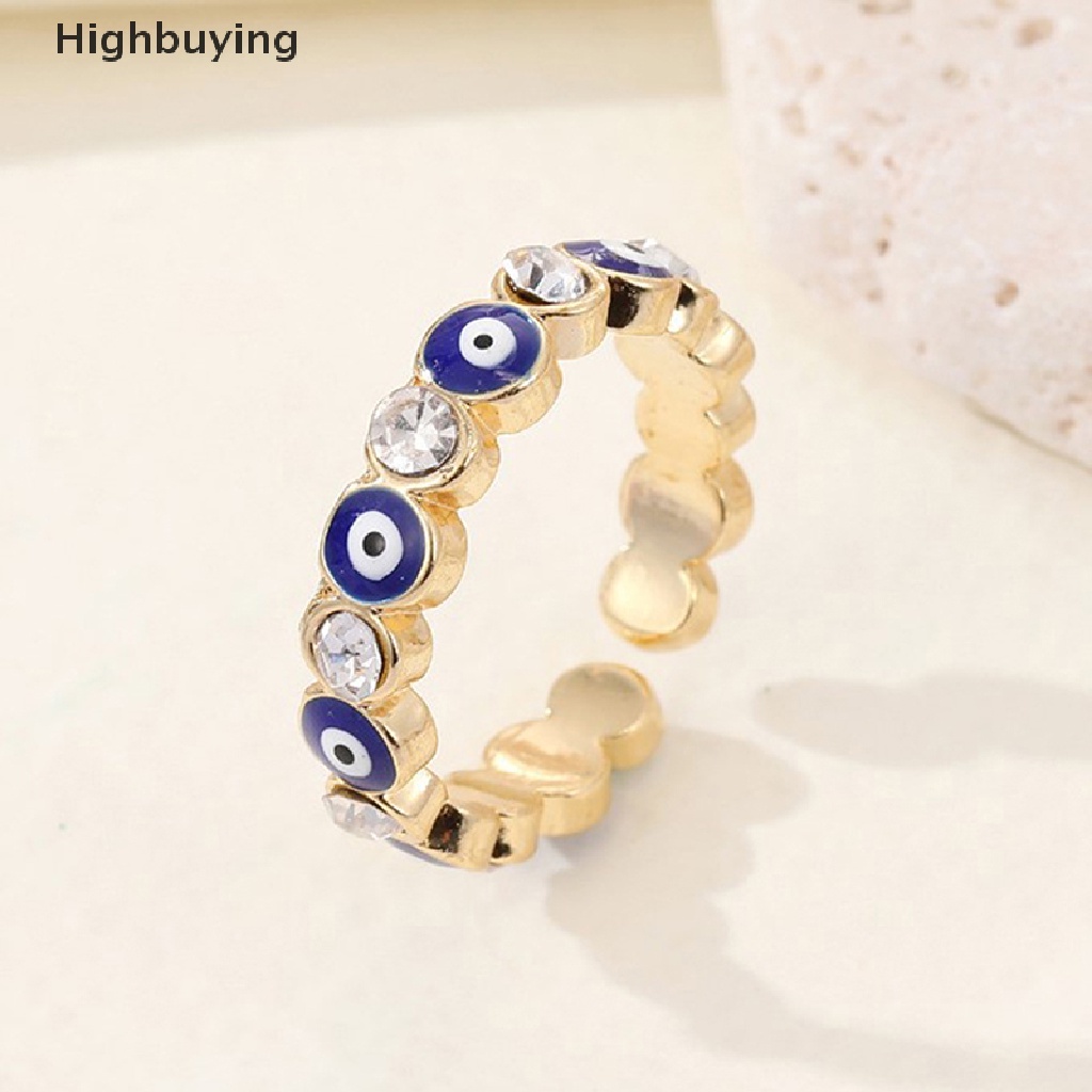 Hbid Cincin Model Terbuka Adjustable Desain Mata Iblis Hias Zircon Untuk Pria / Wanita Glory