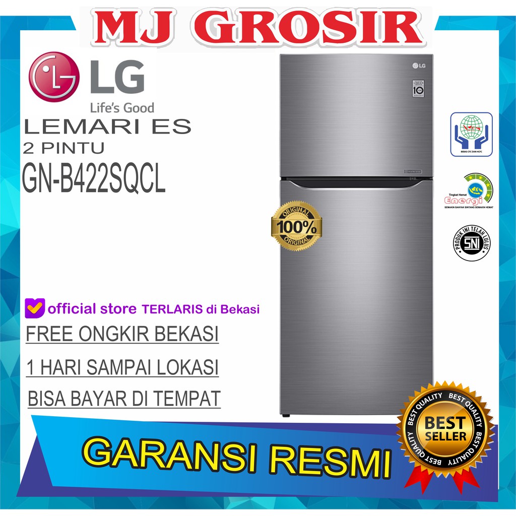 Kulkas Lg Gn B 422 Sqcl Lemari Es 2 Pintu Gnb 422sqcl Smart Inverter Shopee Indonesia