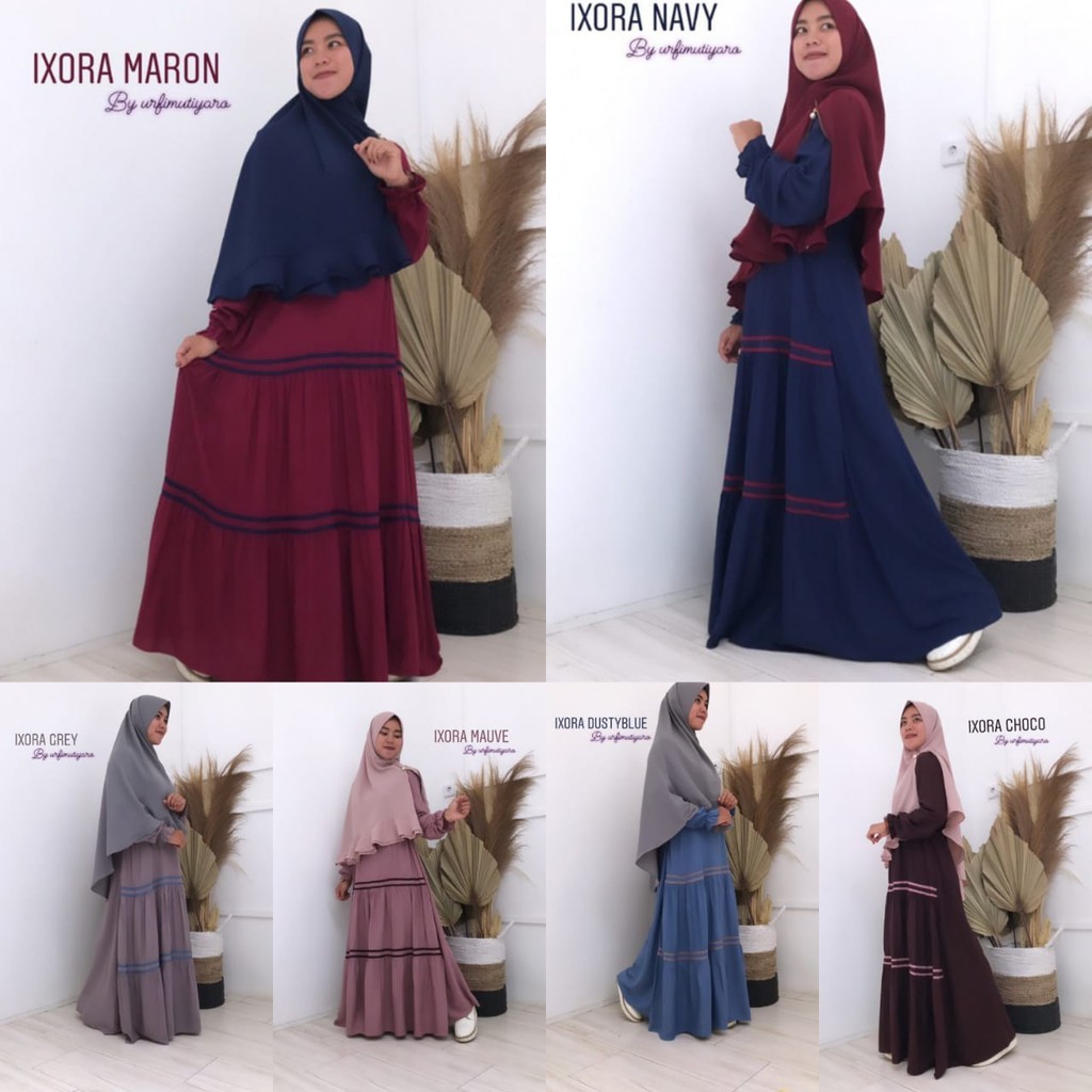 GAMIS IXORA DRESS RAYON VISCOSE BUSUI FRIENDLY BY URFI MUTIYARO