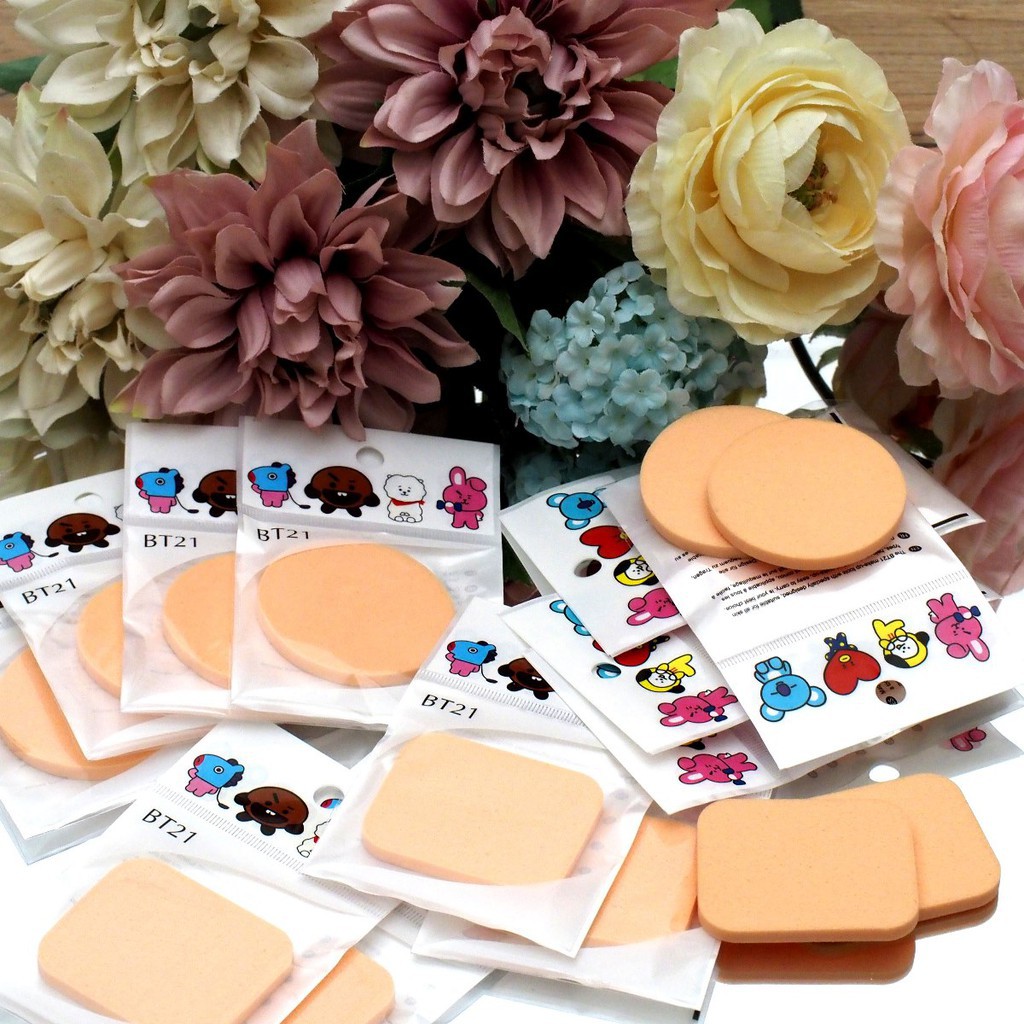 Spons Bedak / Sponge Bedak Basah BT21 BTS / Sponge Make Up Untuk Wajah / Muka Murah