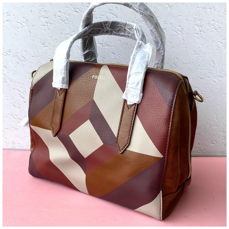 FOSSIL sydney satchel multi wine