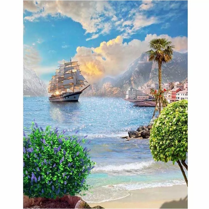 

Produk Terbaru Diy Painting Paint By Numbers Canvas Lukis Port Bay 40*50