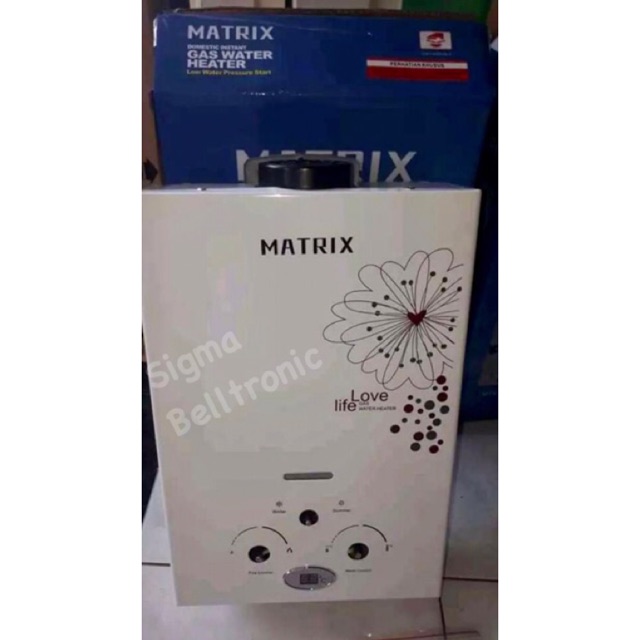 Pemanas air gas digital Matrix water heater 6 liter