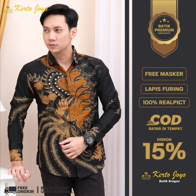 Batik pria lengan panjang slim fit | batik pria batik pria lengan panjang original prabuseno terbaru
