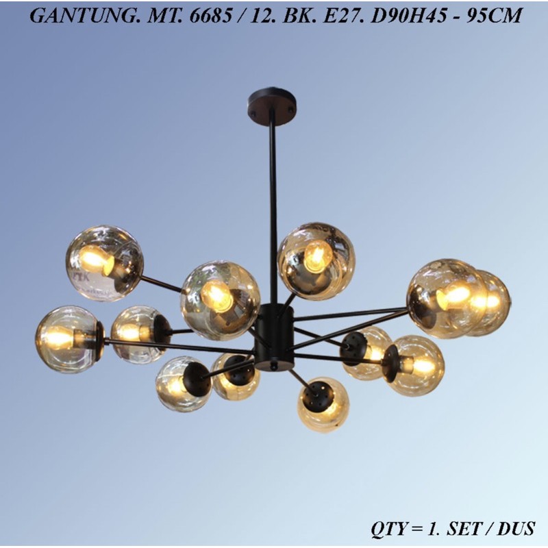 Lampu Gantung Hias Cabang Industrial Vintage Lampu Modern Cabang 6685-12