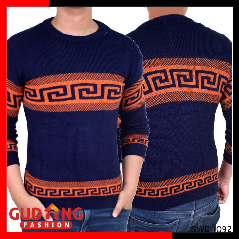 Sweater Pria Model Rajut Tribal - SWE 1092
