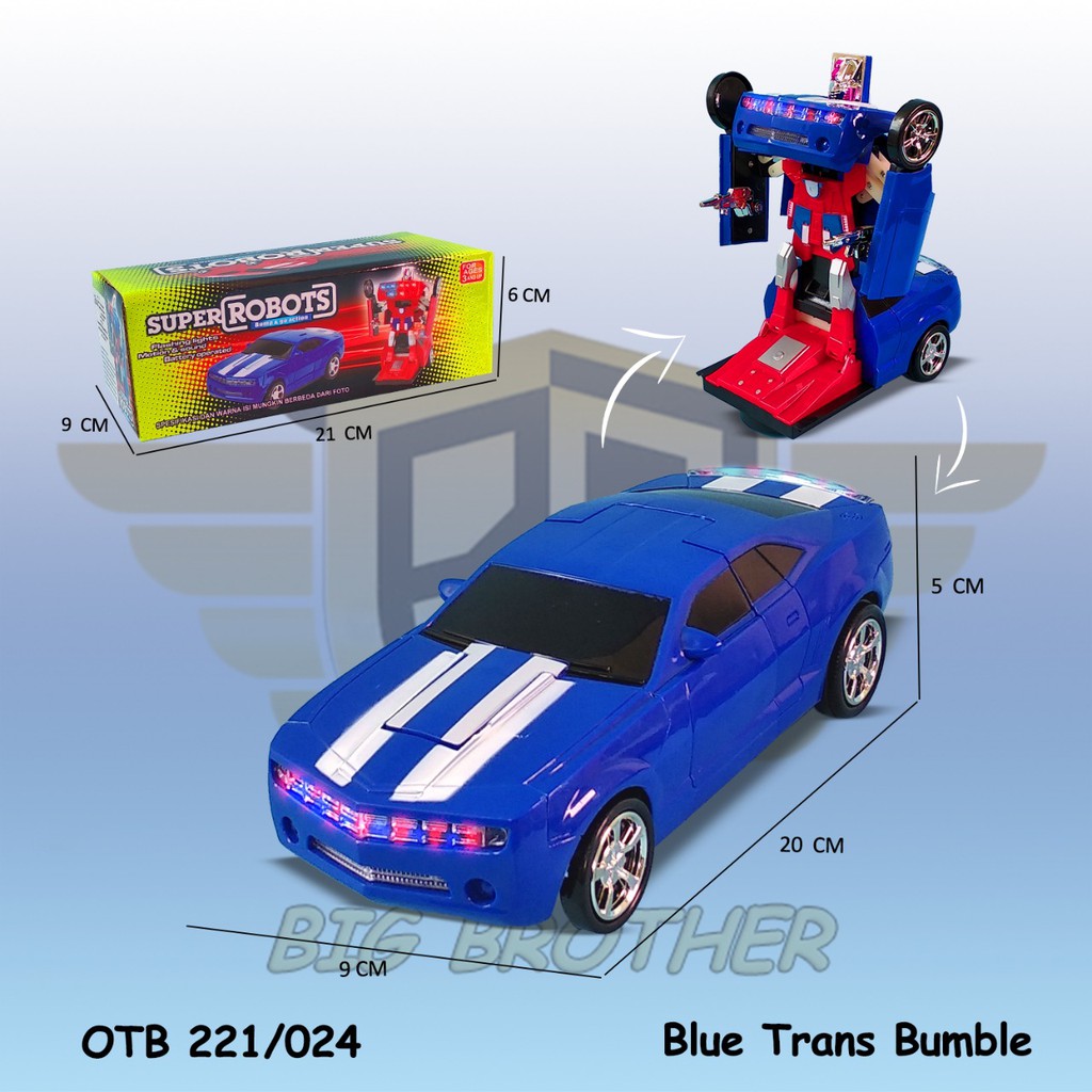 PROMO  OTB024P OTB221 OTB224  OTB221A OTB111 Mainan Anak Mobil Mobilan Robot Transformer BIGBROTHER-OTB221 BIRU