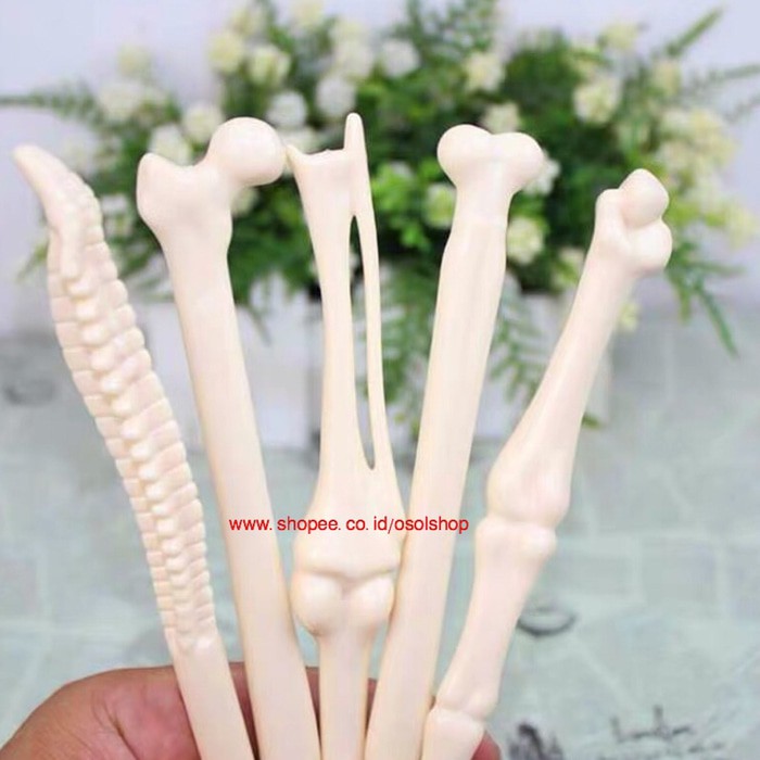 

nn GROSIR / ECER Pulpen Tulang bone bones souvenir lucu unik murah