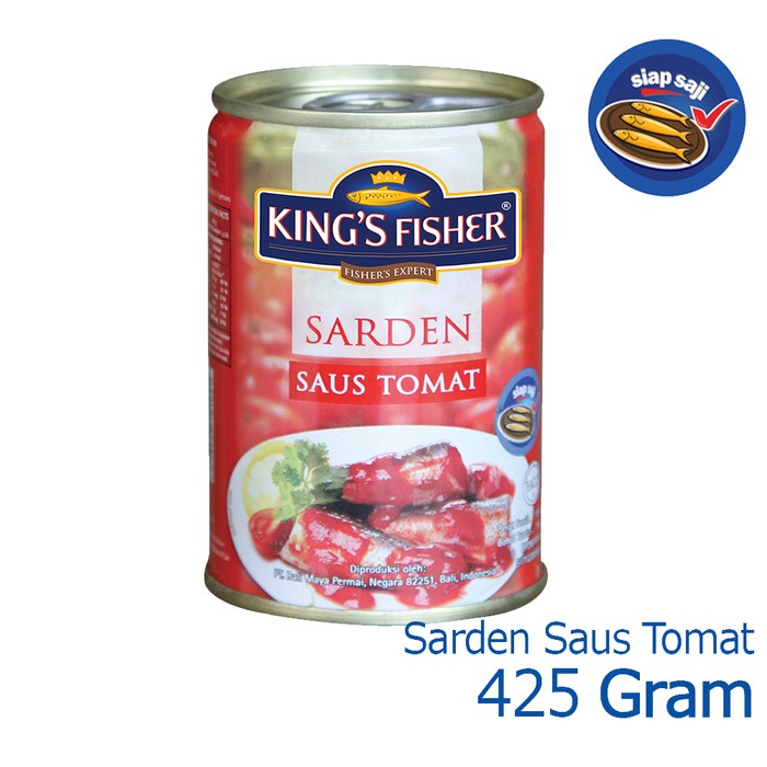 

f0fjhubfe00 King'S Fisher Paket A 4 Pcs Sarden Saus Tomat 425G Makanan Kaleng DsGk
