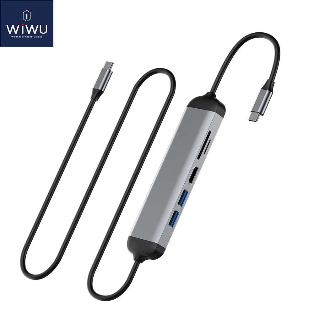 Wiwu-Alpha 521h Kabel Adapter Usb 3.0 Tipe-C Fast Charging Panjang 1.5m Untuk Macbook Hdmi