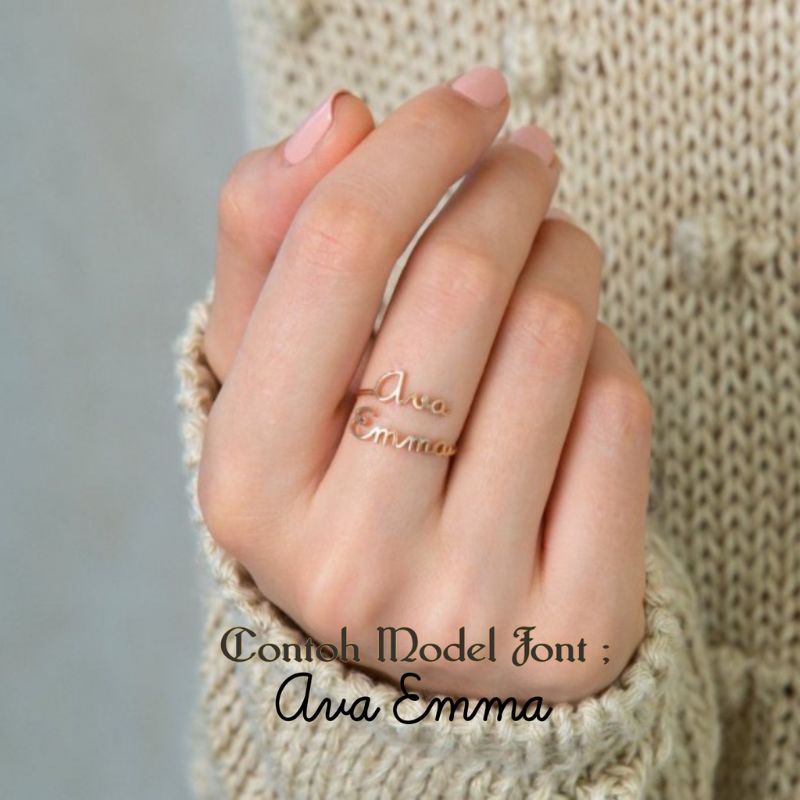 Cincin nama custom lapis emas24k anti karat