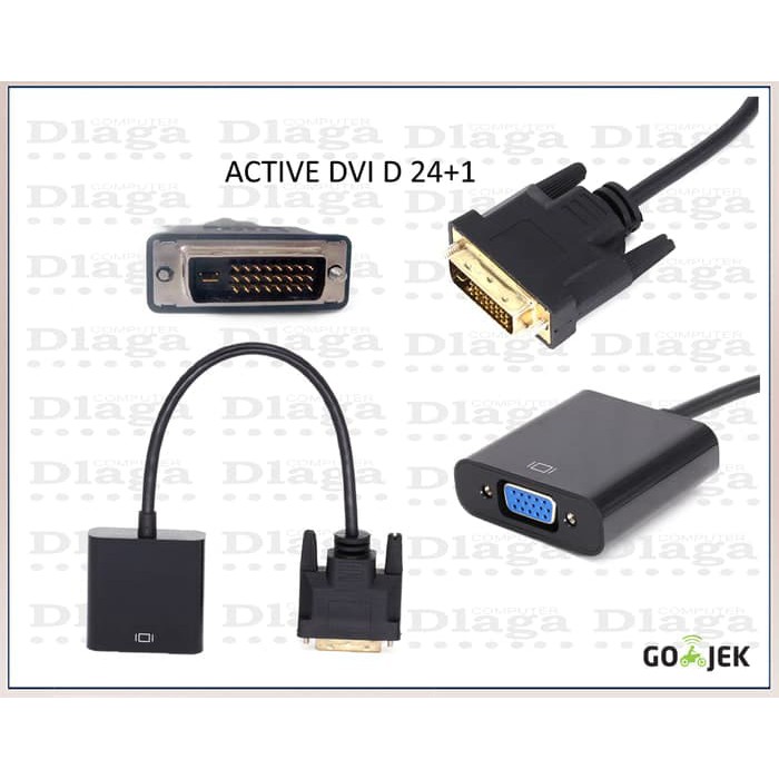 DVI-D 24+1 to VGA HDTV Converter Monitor Cable DVI TO VGA active