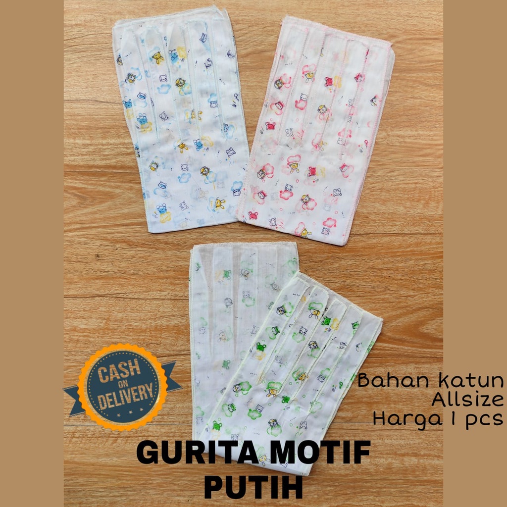 Gurita bayi PUTIH MOTIF halus perlengkapan bayi lahir