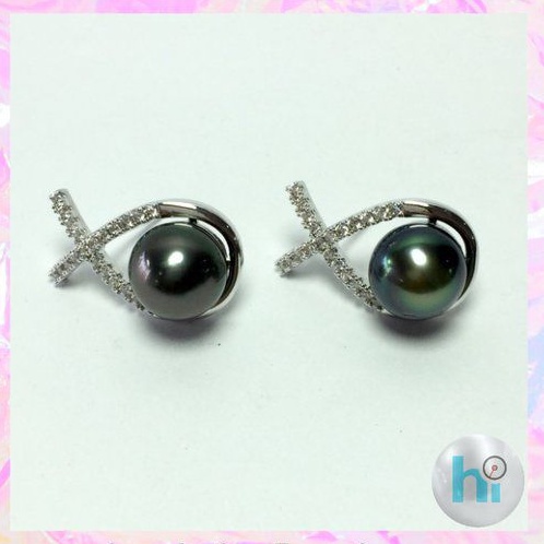 Pranama Earrings Mutiara Laut Hitam Grade A South Sea Pearl