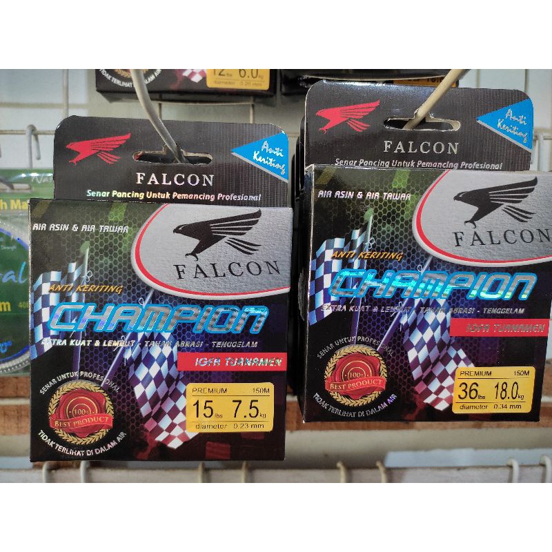 BENANG/SENAR ANTI KERITING FALCON CHAMPION, bisa air tawar dan asin