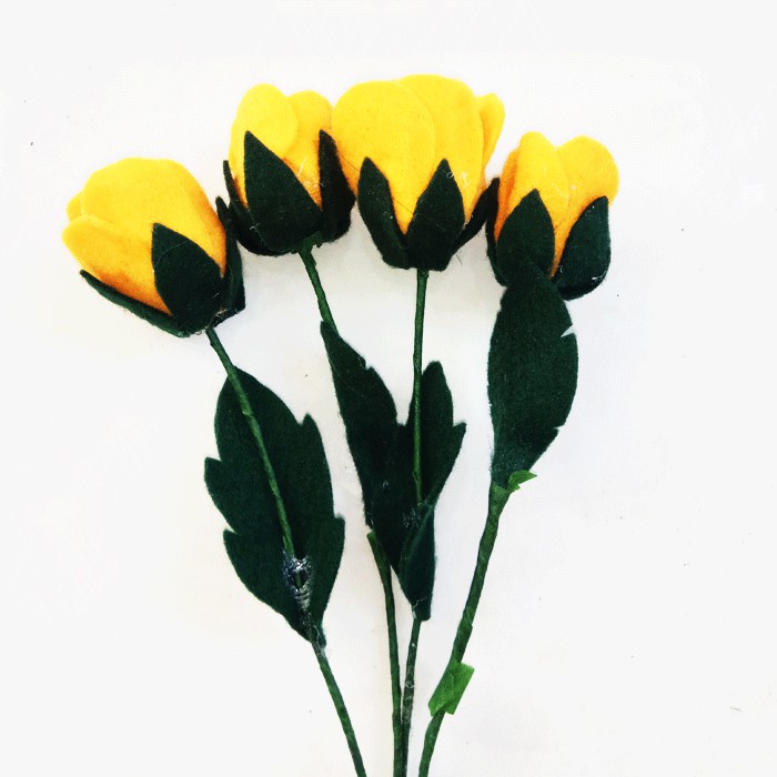 Sovenir Pernikahan | Dekorasi Rumah | Souvenir Wisuda Bunga Mawar Flannel Kuning