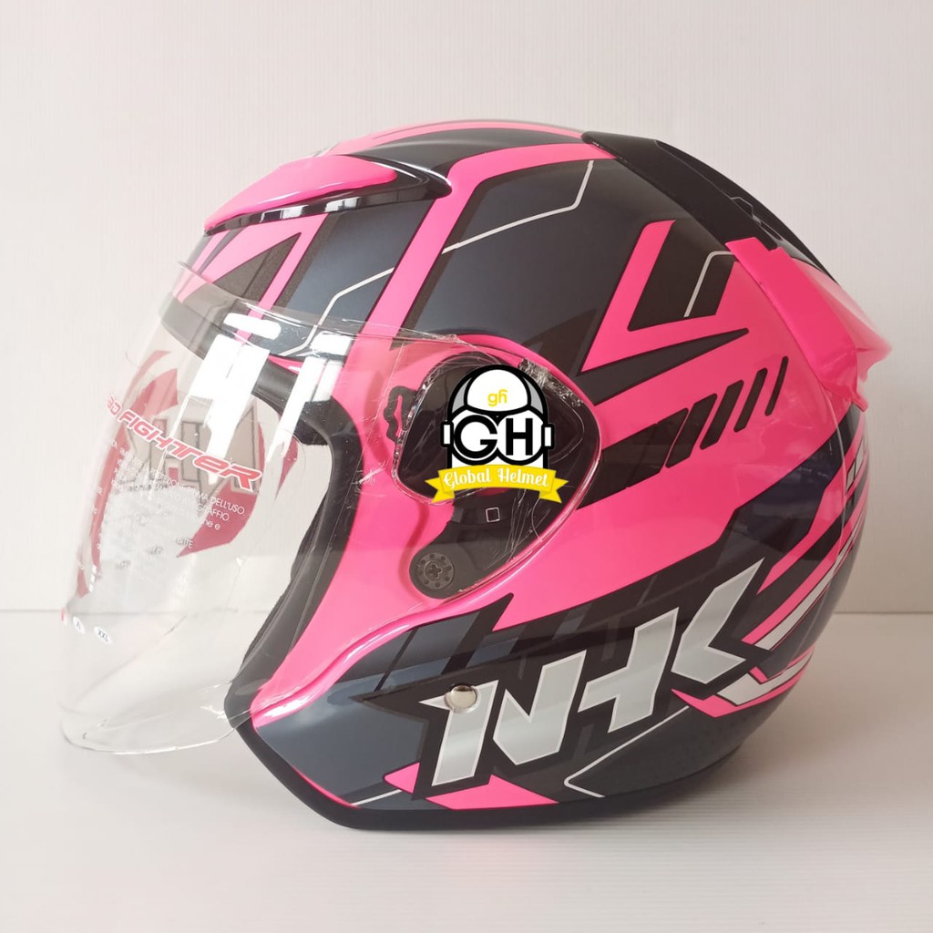 HELM NHK R6 PATROL PINK FLO SILVER NHK R-6 MOTIF PATROL PINK FLOURECENT SILVER