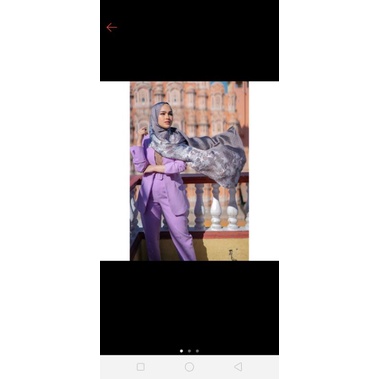 buttonscarves Maharani bhura satin shawl asis new bukan preloved bukan pinky sky nada fis