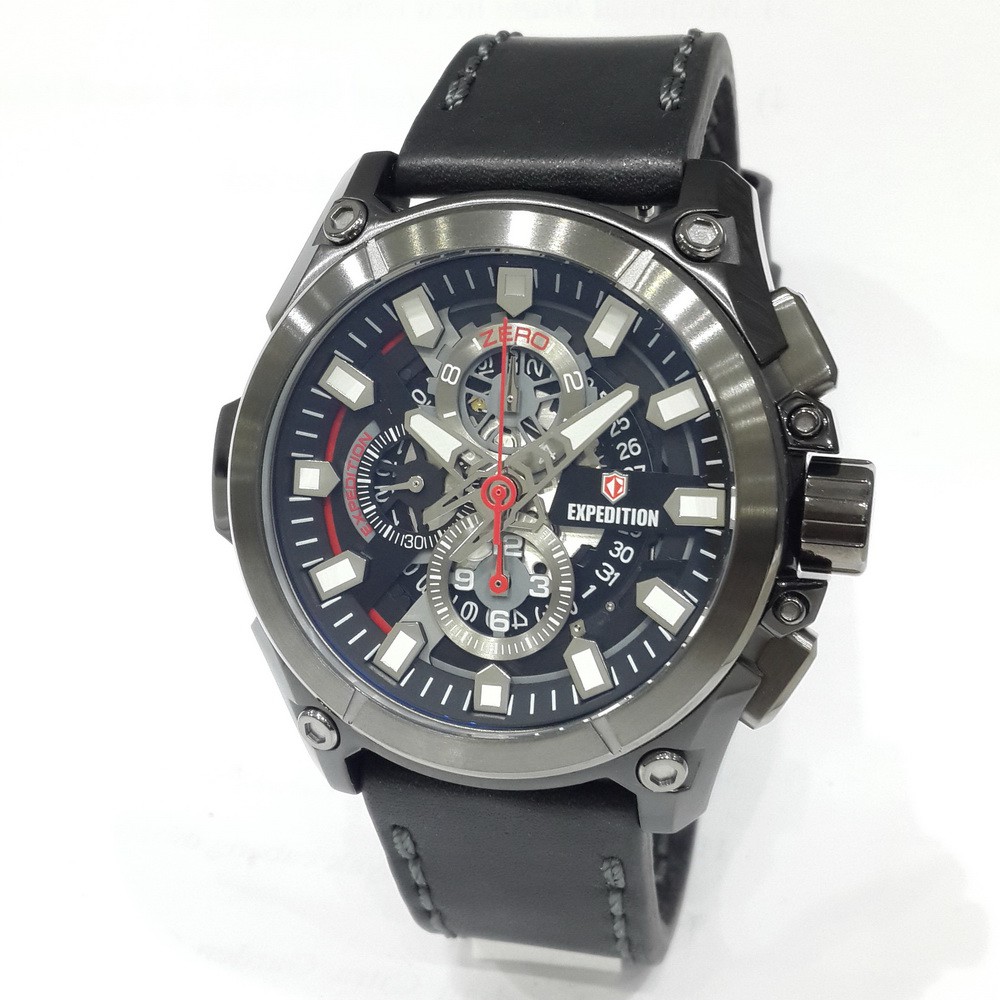 Expedition Chronograph 6793MCLEPBA Tali Kulit Jam Tangan Pria