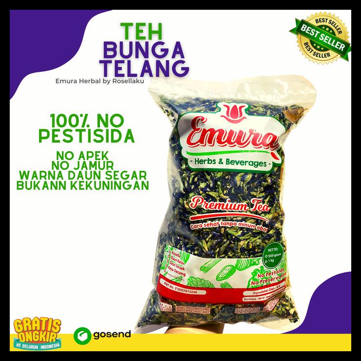 

DISKON TERBATAS !!! BUNGA TELANG ORGANIK 1KG/ TEH TELANG KERING/ TEH BIRU / BUTTERFLY PEA TERLARIS