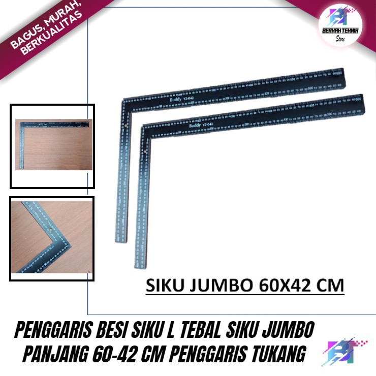 

Penggaris Besi Siku L Tebal Siku Jumbo Panjang 60-42 CM Penggaris Tukang