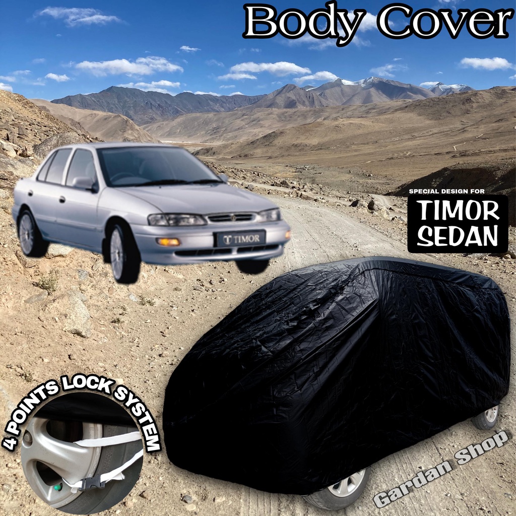 Sarung Mobil TIMOR SEDAN Hitam POLOS Body Cover Timor Sedan Full Black