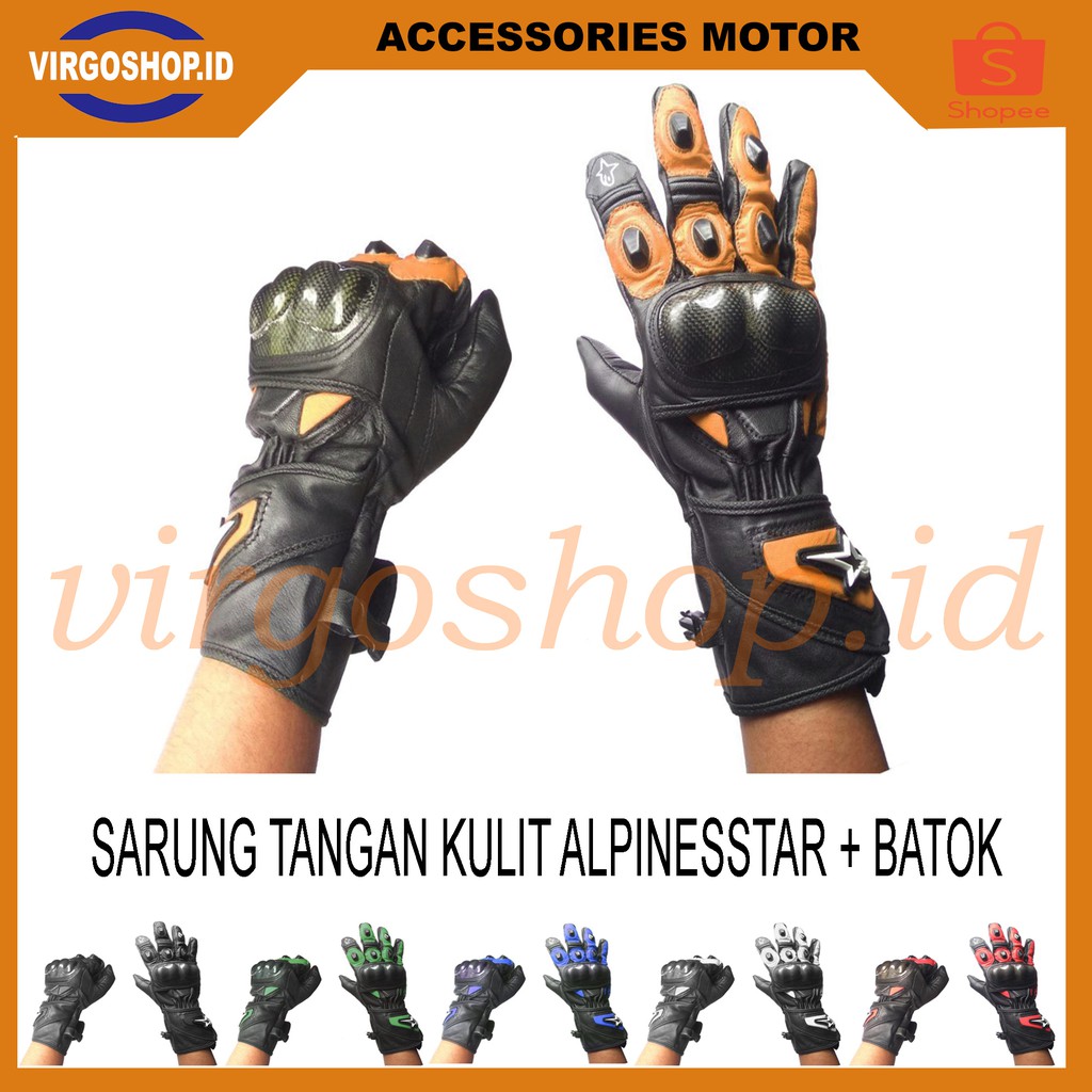Sarung Tangan Kulit Panjang FULL Motif Allpinesstar 100% Kulit Asli