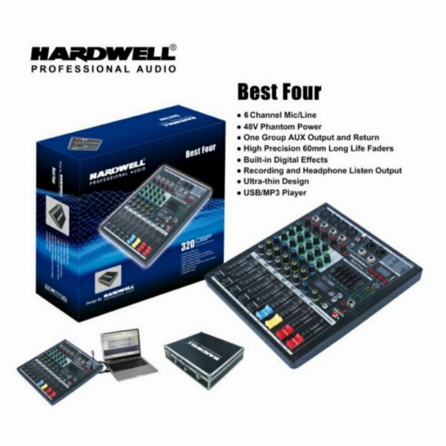 GROSIR MIXER HARDWELL BEST FOUR 6 CH GARANSI RESMI