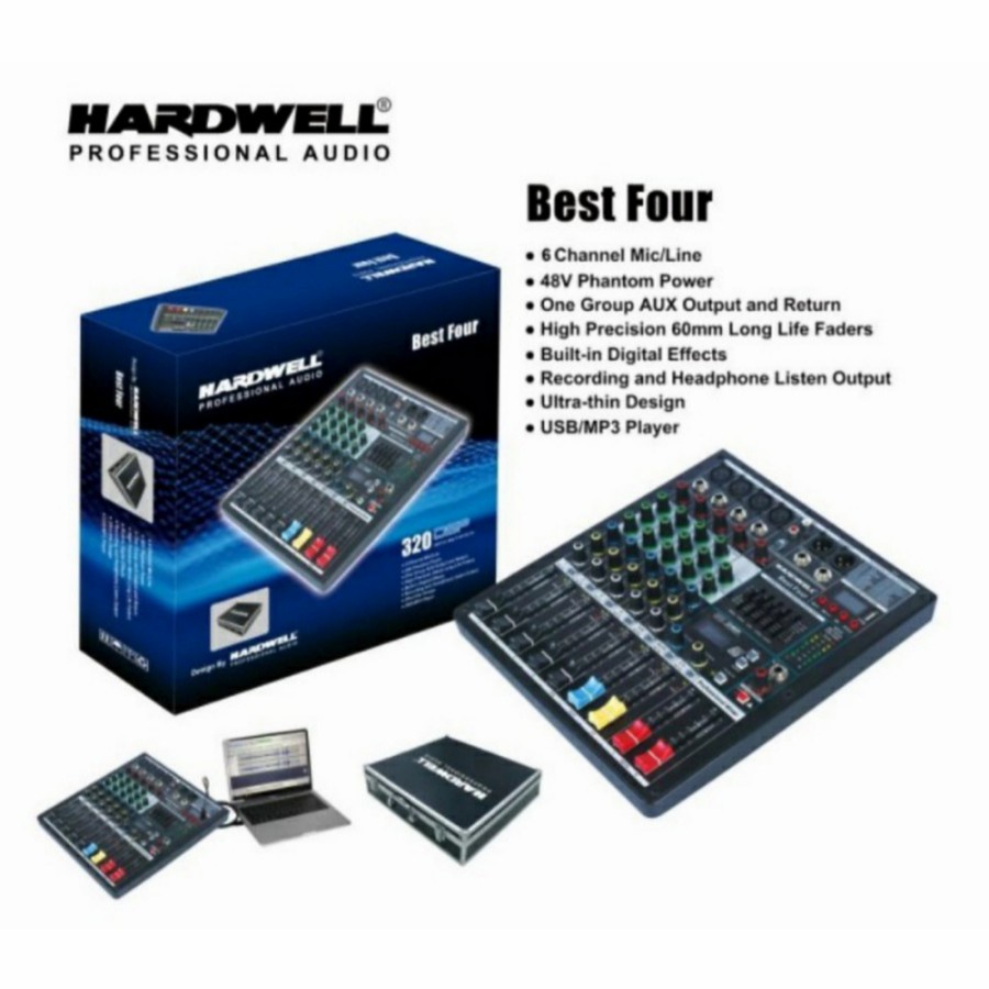 GROSIR MIXER HARDWELL BEST FOUR 6 CH GARANSI RESMI