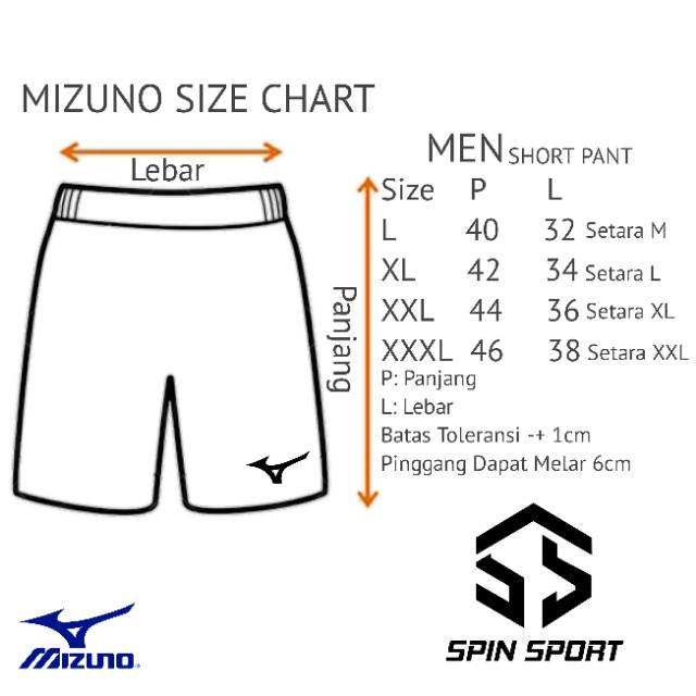 mizuno clothing size chart