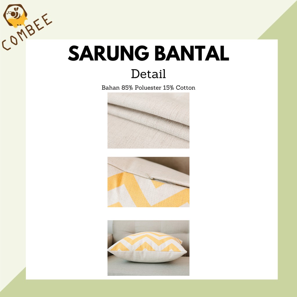 Pillow Case / Sarung Bantal / Sarung Tutup Bantal Sofa Kain Cotton Linen Abstrak M19