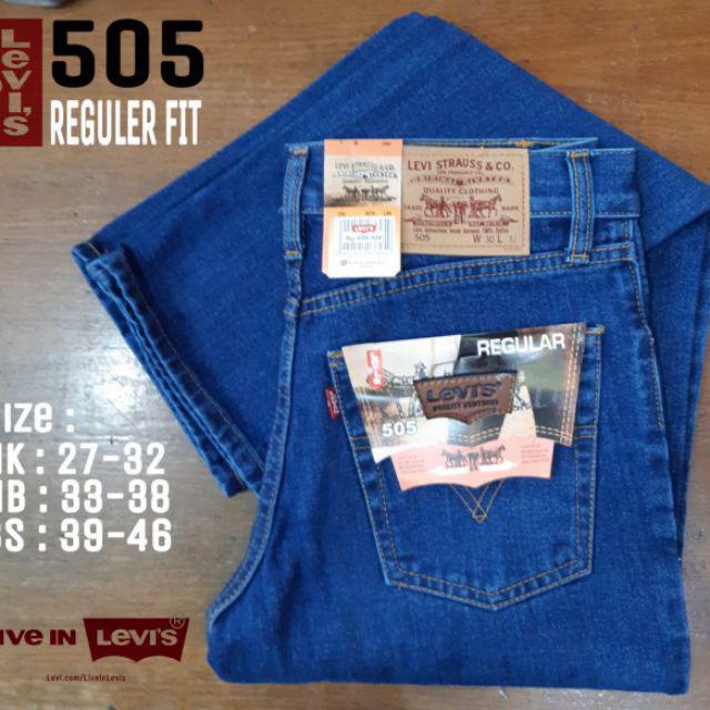 Celana jeans pria reguler jumbo panjang 33-46